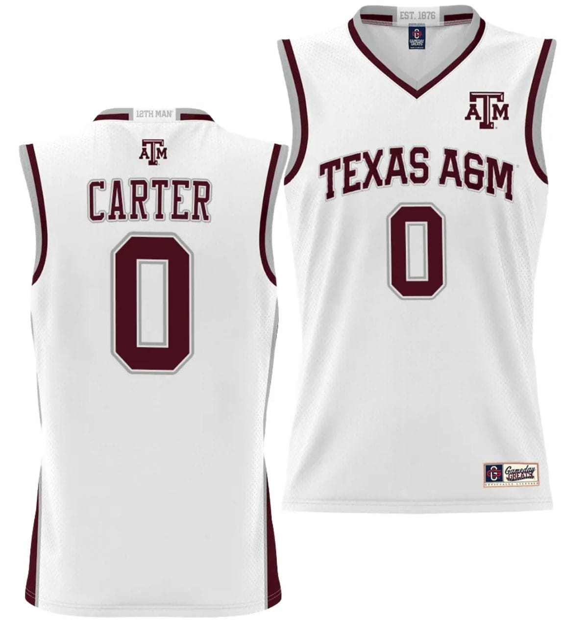 Jace Carter Jersey #0 Texas Aggies NIL College Basketball Jersey Lightweight White 1 Jace Carter Jersey #0 Texas Aggies NIL College Basketball Jersey Lightweight White