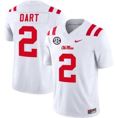Jaxson Dart Jersey #2 Ole Miss Rebels Football Vapor Limited All Stitched White 10 Jaxson Dart Jersey #2 Ole Miss Rebels Football Vapor Limited All Stitched White