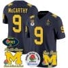 JJ McCarthy Jersey #2 Michigan Wolverines Vapor 1003 Wins Rose Bowl Patch Football Navy