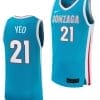 Jun Seok Yeo Jersey #21 Gonzaga Bulldogs College Basketball uniform 2023-24 Turquoise