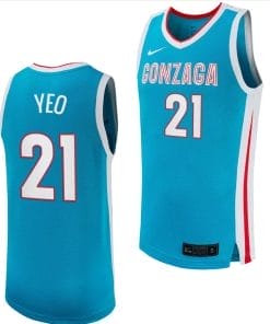 Jun Seok Yeo Jersey #21 Gonzaga Bulldogs College Basketball uniform 2023-24 Turquoise