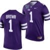 Jayce Brown Jersey #1 Kansas State Wildcats 2023 Pop-Tarts Bowl Football Purple