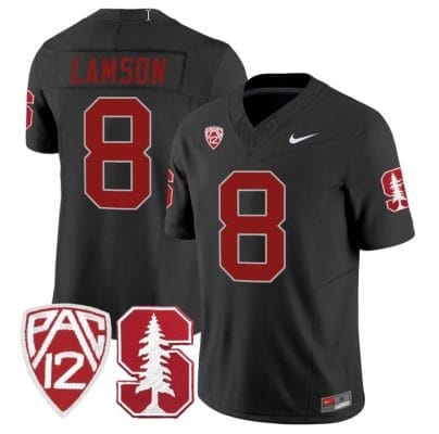 Justin Lamson Jersey #8 Standford Cardinal Jersey Vapor Limited College Football Black