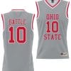Jamison Battle Jersey #10 Ohio State Buckeyes College Basketball Lightweight Gray