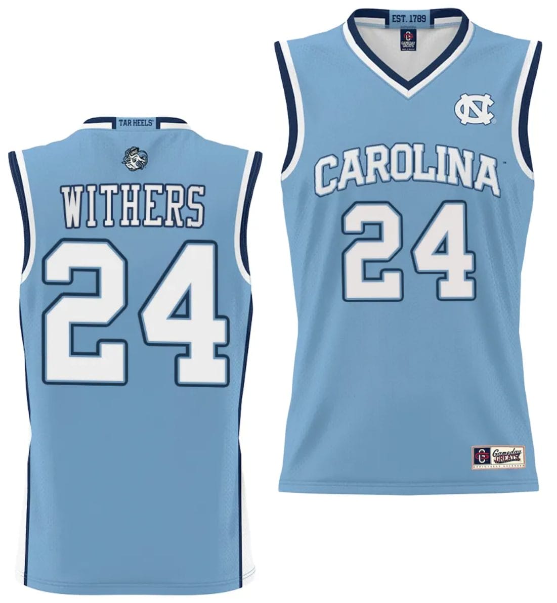 Jae'Lyn Withers Jersey #24 UNC Tar Heels College NIL Basketball Lightweight Blue 1 JaeLyn Withers Jersey #24 UNC Tar Heels College NIL Basketball Lightweight Blue