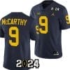 JJ McCarthy Jersey #9 Michigan Wolverines 2024 Football National Championship Playoff Navy 4 JJ McCarthy Jersey #9 Michigan Wolverines 2024 Football National Championship Playoff Navy