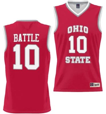 Jamison Battle Jersey #10 Ohio State Buckeyes College Basketball Lightweight Scarlet