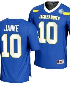 Jaxon Janke Jersey #10 South Dakota State Jackrabbits 2023 FCS Football National Champions Blue