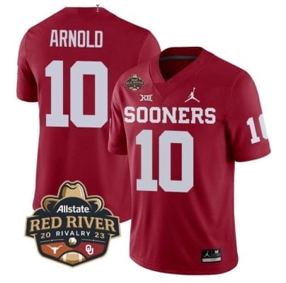 Jackson Arnold Jersey #10 Oklahoma Sooners Allstate Red River Rivalry College Football Stitched Red