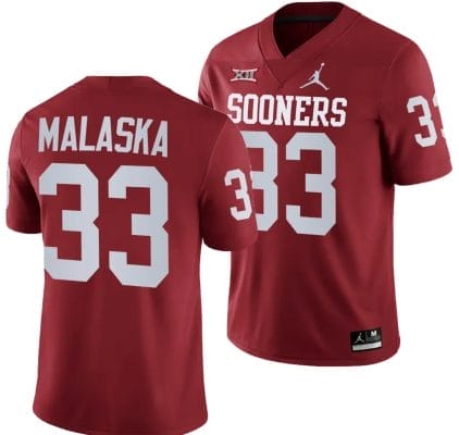 Jocelyn Malaska Jersey #33 Oklahoma Sooners 2024 College Football Crimson 10 Jocelyn Malaska Jersey #33 Oklahoma Sooners 2024 College Football Crimson