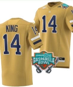 Jaylon King Jersey #14 Georgia Tech Yellow Jackets 2023 Gasparilla Bowl Patch Football Brown