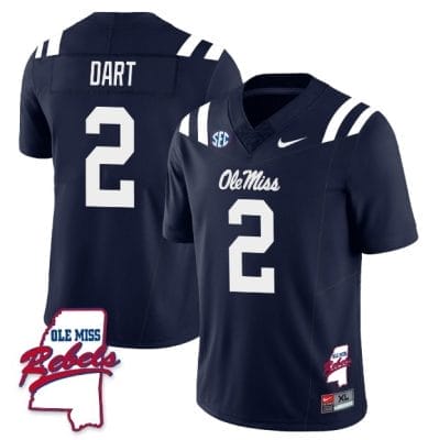 Jaxson Dart Jersey #2 Ole Miss Rebels Football Ole Map All Stitched Navy 10 Jaxson Dart Jersey #2 Ole Miss Rebels Football Ole Map All Stitched Navy