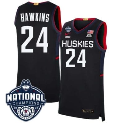 Jordan Hawkins Jersey #24 UConn Huskies 2023 National Champions College Basketball Black