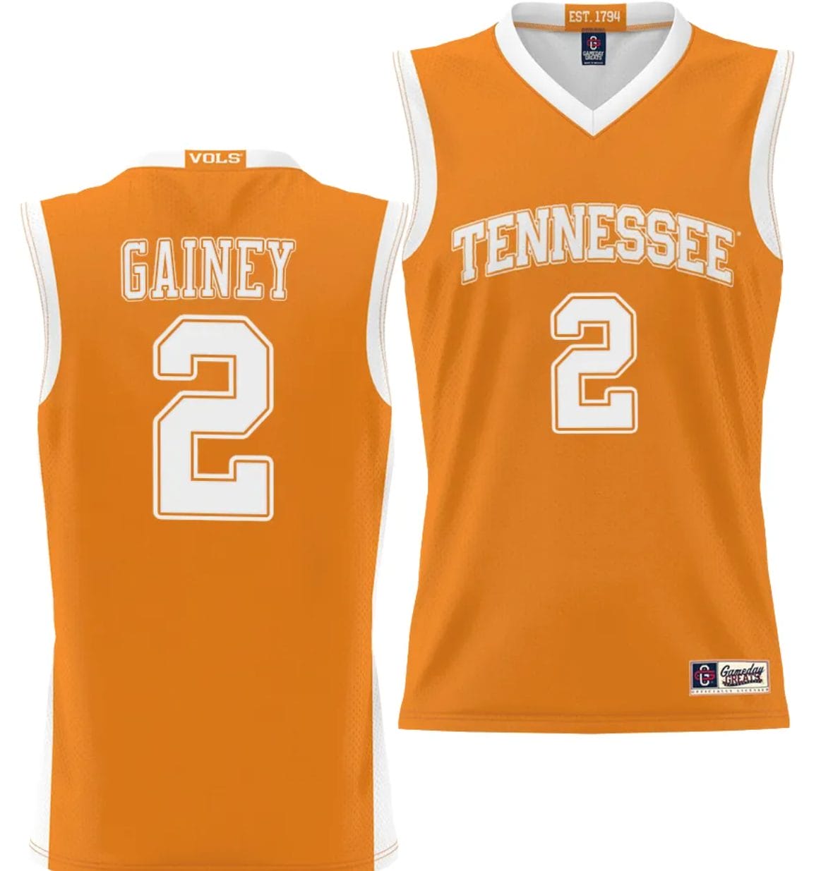 Jordan Gainey Jersey #2 Tennessee Volunteers NIL College Basketball Lightweight Orange 1 Jordan Gainey Jersey #2 Tennessee Volunteers NIL College Basketball Lightweight Orange