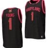 Jahmir Young Jersey #1 Maryland Terrapins College NIL Replica Basketball Black