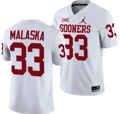 Jocelyn Malaska Jersey #33 Oklahoma Sooners 2024 College Football White