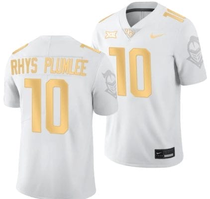 John Rhys Plumlee Jersey #10 UCF Knights Light Mode College Football White Golden