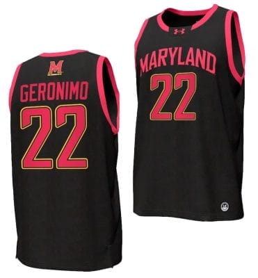 Jordan Geronimo Jersey #22 Maryland Terrapins College NIL Replica Basketball Black
