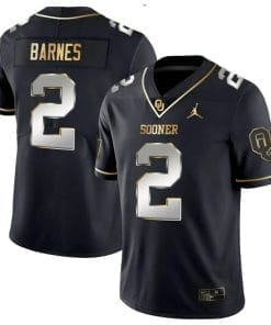 Jovantae Barnes Jersey #2 Oklahoma Sooners College Football Stitched Black Gold