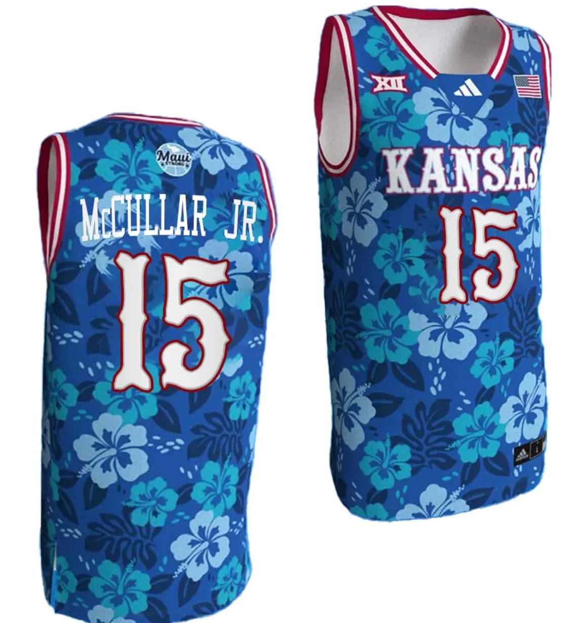 Kevin McCullar Jr Jersey #15 Kansas Jayhawks Bill Self Game College Basketball Blue Maui Strong 1 Kevin McCullar Jr Jersey #15 Kansas Jayhawks Bill Self Game College Basketball Blue Maui Strong