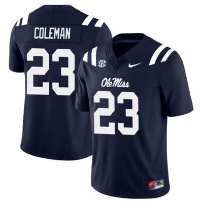 Khari Coleman Jersey #23 Ole Miss Rebels Football All Stitched Navy