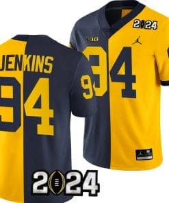 Kris Jenkins Jersey #94 Michigan Wolverines 2024 Football National Championship Playoff Mazie