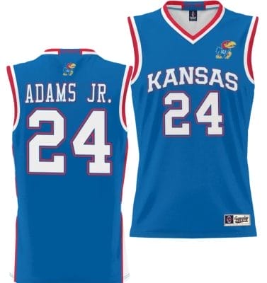 KJ Adams Jr Jersey #24 Kansas Jayhawks NIL College Basketball Lightweight Royal