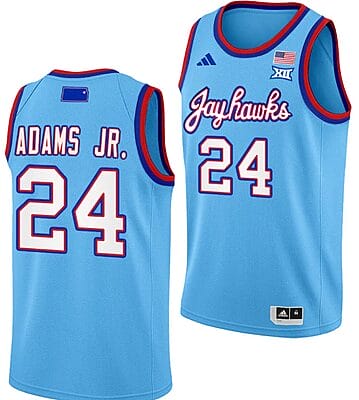 KJ Adams Jr Jersey #24 Kansas Jayhawks Basketball DRIP Alternate 2023-24 Baby Blue 8 KJ Adams Jr Jersey #24 Kansas Jayhawks Basketball DRIP Alternate 2023-24 Baby Blue