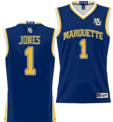 Kam Jones Jersey #1 Marquette Golden Eagles NIL Basketball Lightweight Navy 8 Kam Jones Jersey #1 Marquette Golden Eagles NIL Basketball Lightweight Navy