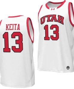 Keba Keita Jersey #13 Utah Utes College Basketball 2023-24 Replica White