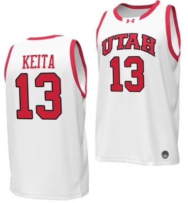 Keba Keita Jersey #13 Utah Utes College Basketball 2023-24 Replica White