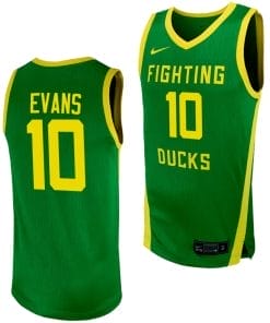 Kwame Evans Jersey #10 Oregon Ducks Replica College Basketball uniform Green