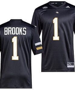 LaMiles Brooks Jersey #1 Georgia Tech Yellow Jackets 2023 Premier Football Uniform Black