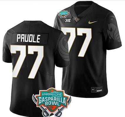 Lokahi Pauole Jersey #77 UCF Knights 2023 Gasparilla Bowl Patch Football Black 8 Lokahi Pauole Jersey #77 UCF Knights 2023 Gasparilla Bowl Patch Football Black