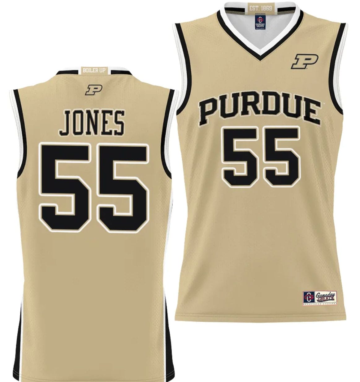Lance Jones Jersey #55 Purdue Boilermakers NIL College Basketball Lightweight Gold 1 Lance Jones Jersey #55 Purdue Boilermakers NIL College Basketball Lightweight Gold