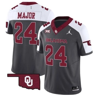Marcus Major Jersey #24 Oklahoma Sooners Vapor Limited College Football Stitched Special Anthracite 8 Marcus Major Jersey #24 Oklahoma Sooners Vapor Limited College Football Stitched Special Anthracite