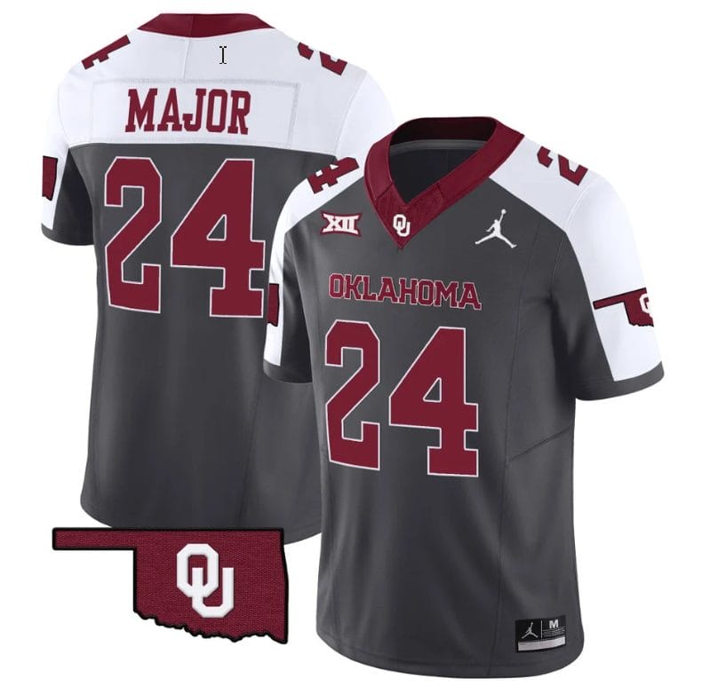 Marcus Major Jersey #24 Oklahoma Sooners Vapor Limited College Football Stitched Special Anthracite 1 Marcus Major Jersey #24 Oklahoma Sooners Vapor Limited College Football Stitched Special Anthracite