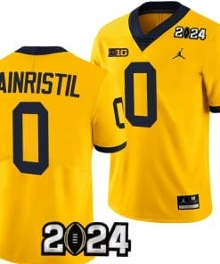 Mike Sainristil Jersey #0 Michigan Wolverines 2024 Football National Championship Playoff Yellow