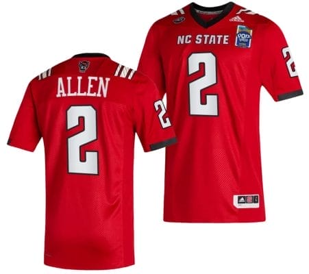 Michael Allen Jersey #2 NC State Wolfpack 2023 Pop Tarts Bowl Football Red