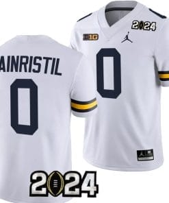 Mike Sainristil Jersey #0 Michigan Wolverines 2024 Football National Championship Playoff White