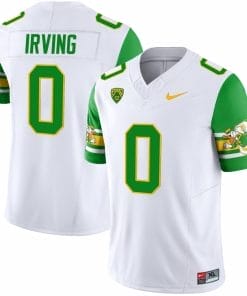 MarKeise Irving Jersey #0 Oregon Ducks ‘Mighty Oregon’ 1984 Throwback Football Uniforms Green Sleeves
