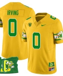 MarKeise Irving Jersey #0 Oregon Ducks ‘Mighty Oregon’ Throwback Football Oregon State Yellow