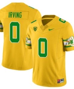 MarKeise Irving Jersey #0 Oregon Ducks ‘Mighty Oregon’ Throwback Football Uniforms Yellow