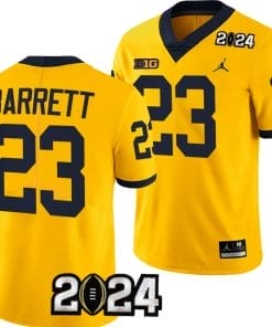 Michael Barrett Jersey #23 Michigan Wolverines 2024 Football National Championship Playoff Yellow