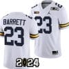 Michael Barrett Jersey #23 Michigan Wolverines 2024 Football National Championship Playoff White 4 Michael Barrett Jersey #23 Michigan Wolverines 2024 Football National Championship Playoff White