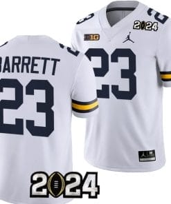 Michael Barrett Jersey #23 Michigan Wolverines 2024 Football National Championship Playoff White