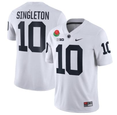Nicholas Singleton Jersey #10 Penn State Nittany Lions Rose Patch College Football All Stitched White
