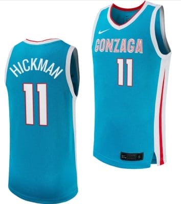 Nolan Hickman Jersey #11 Gonzaga Bulldogs College Basketball uniform 2023-24 Turquoise 8 Nolan Hickman Jersey #11 Gonzaga Bulldogs College Basketball uniform 2023-24 Turquoise