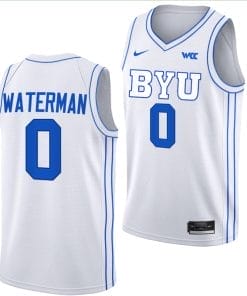 Noah Waterman Jersey #0 BYU Cougars College Basketball Jersey 2022-23 White