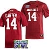 Perry Carter Jersey #14 Jacksonville State Gamecocks 2023 New Orleans Bowl Patch Football Red
